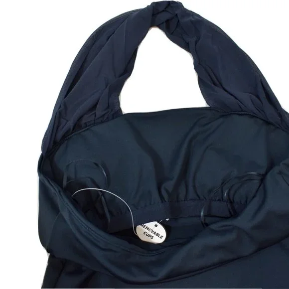 All-Sport Couture NFL Womens Chicago Bears First Down Navy Halter Top Shirt New - Picture 4 of 5